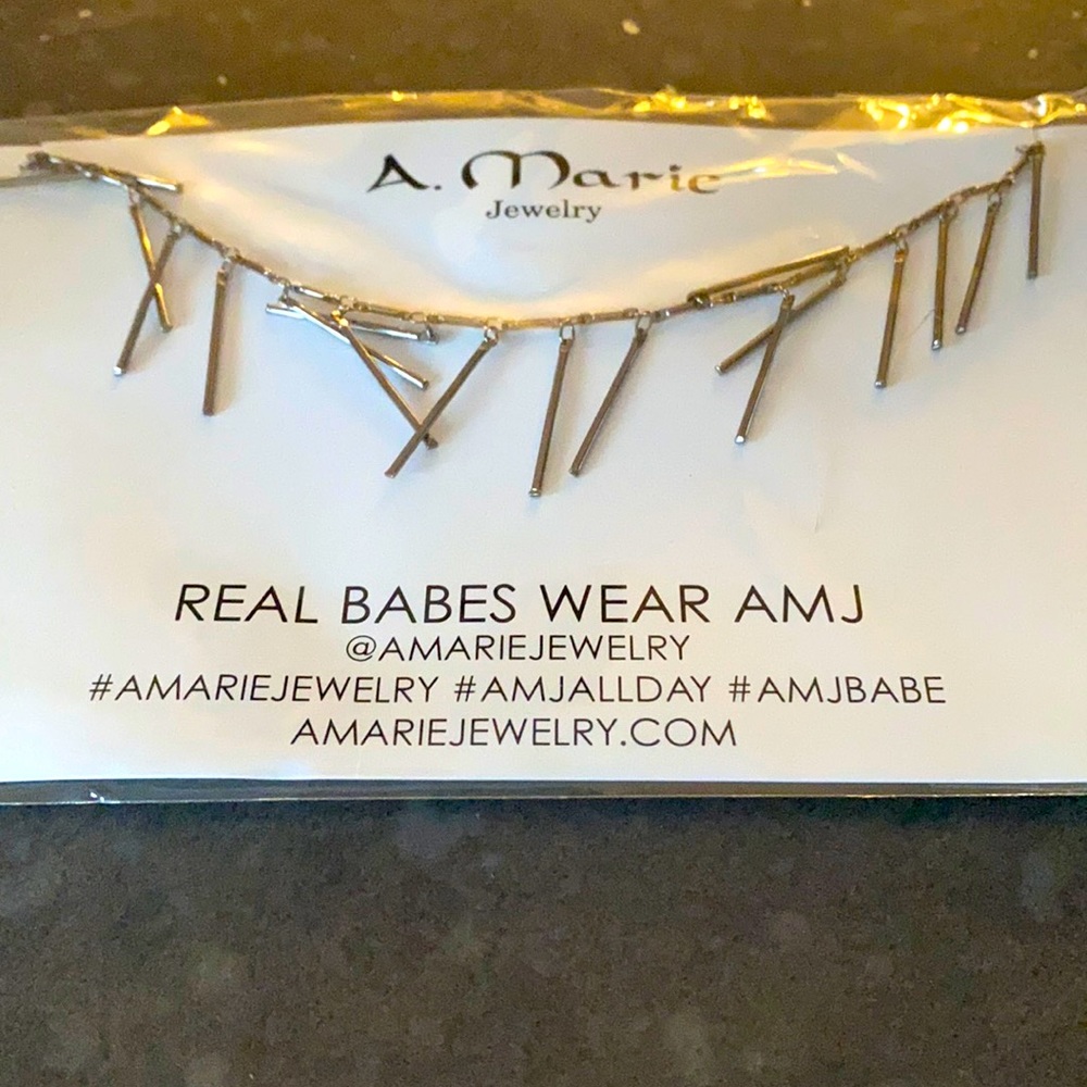 Brand new in original packaging A. Marie jewelry gunmetal necklace